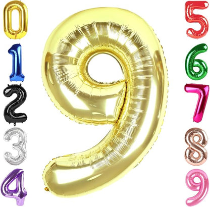 40 Inch Light Gold Number 9 Balloon, Champagne Birthday Party Decorations | 40 by Hadoife