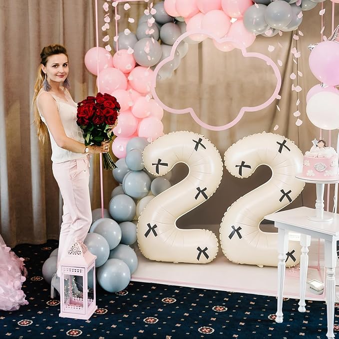 40 Inch Number Balloons with Bow Coquette Birthday Decorations Giant Number 1 - Image 6