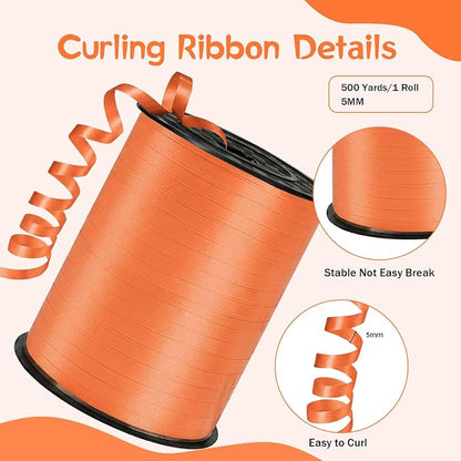 500 Yards Curling Ribbon， Orange Balloon String Ribbon，for Gift Wrapping，Party - Image 2