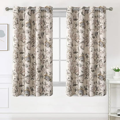 H.VERSAILTEX Blackout Curtains 63 Inch Length 2 Panels Set Floral Print Curtain - Image 2