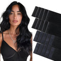 GOO GOO Invisi Edge Tape in Hair Extensions Human Hair, 1 Jet black 10pcs injected with 10pcs classical tape ins, 10inch 30g, Virgin Remy Hair, Natural Look