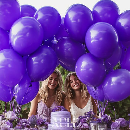 AULE 50Pcs Latex 12 Inch Dark Purple Balloons | Helium Party Happy Birthday - Image 5