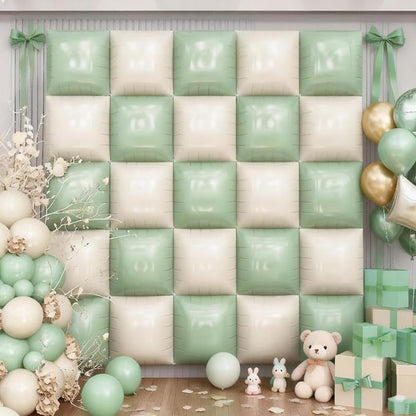 HILAVO Sage Green Square Foil Balloon Wall by HILAVO