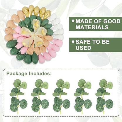 Amandir 166Pcs Sage Green Blush Peach White Gold Balloon Garland Arch Kit | - Image 3