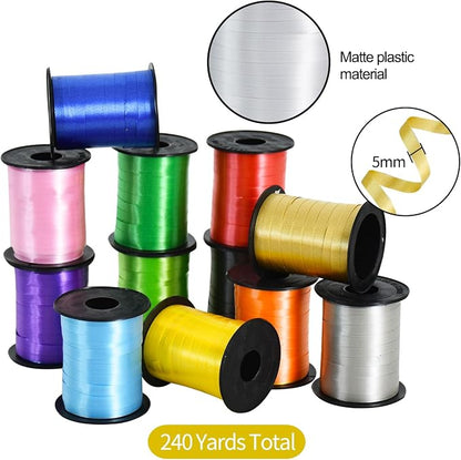 TONIFUL Curling Ribbon-12 Assorted Colors Balloon Curling Ribbons Set-240 Yards - Image 2