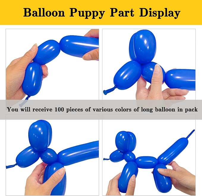 Blue 260 long Balloons 100 Pack Dark Blue Modeling Long Magic Balloons - Image 4