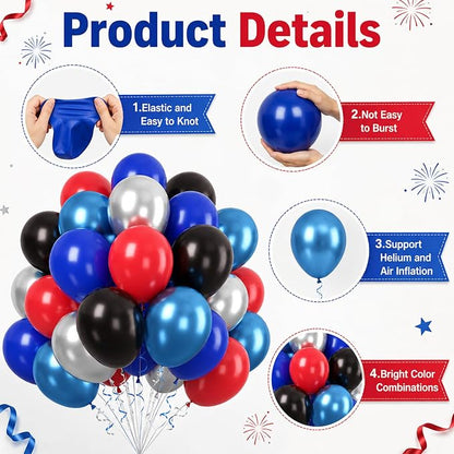 Paready Red Black Blue Balloons Set - Image 9