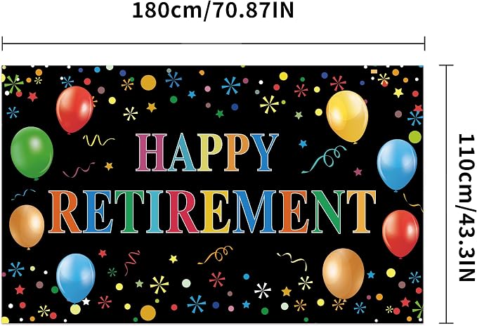 Happy Retirement Backdrop with 70.8"X43.3"，Large Happy Retirement Banner - Image 4