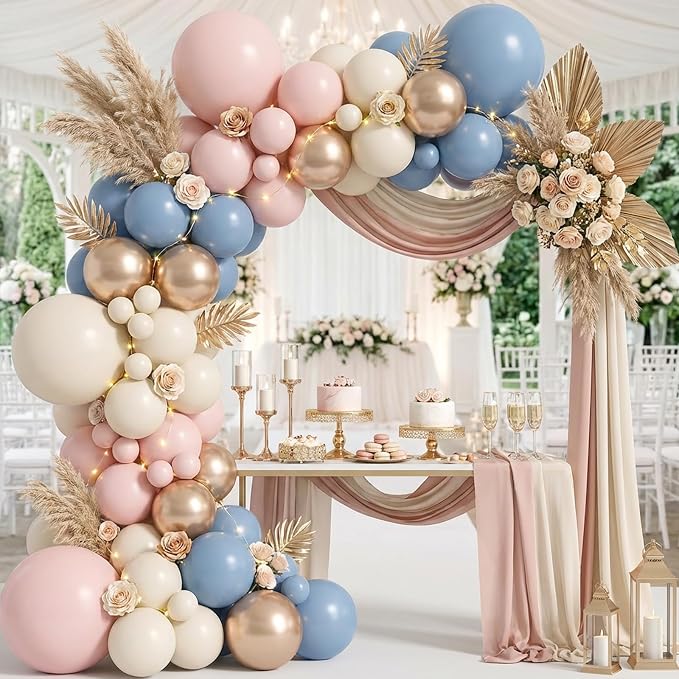 RUBFAC Pink and Blue Balloons Arch Kit, Gender Reveal Balloon Arch Kit 144 Pcs - Image 7