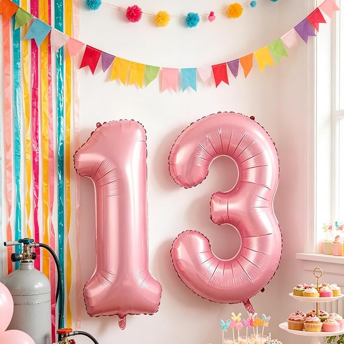 10 Pcs Number Balloons 32 Inch Pink 0-9 Number Mylar Foil Balloons Pink Custom - Image 8