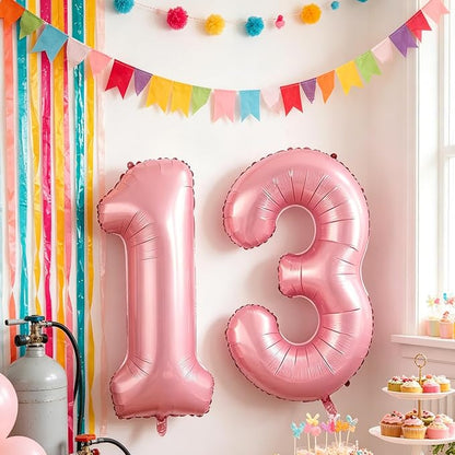 10 Pcs Number Balloons 32 Inch Pink 0-9 Number Mylar Foil Balloons Pink Custom - Image 8