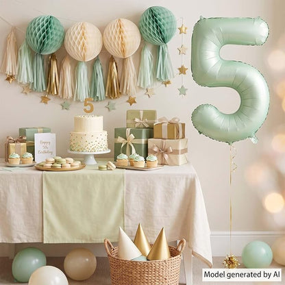 Olive Green Number 5 Balloon 40 Inch, Sage Digit - Image 7