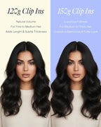 Full Shine Clip in Hair Extensions Real Human Hair Black Women 150 G Long Black Clip in Extensions for Cheer for Styling 20 Inch 7 Pcs