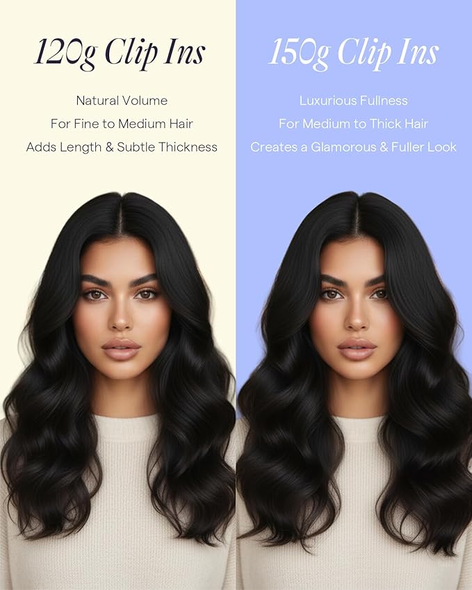 Full Shine Thick Human Hair Clip in Extensions 22 Inch Real Hair Extensions Dark Brown To Ash Brown Hair Extensions for Fullness 7 Pcs 150 G