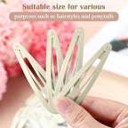 WILLBOND 30 Pieces 3.1 Inch Large Metal Snap Hair Clips Nonslip Barrettes Women Hair Accessories (White)