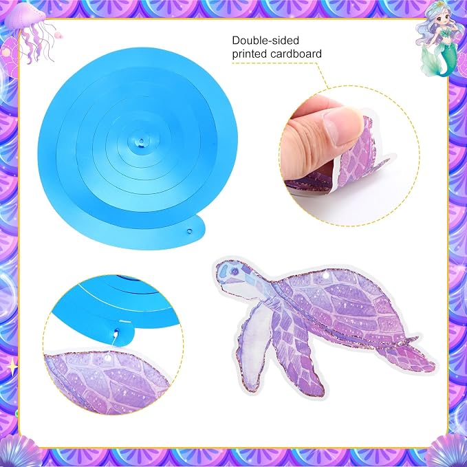 Frienda Mermaid Birthday Decorations Includes Banner, Foil & Latex Balloons - Image 4