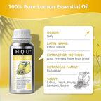 HIQILI Lemon Essential Oil for Cleaning, Degreasing & Household Use, Skin Care, Aromatherapy, Diffuser - 16 Fl Oz