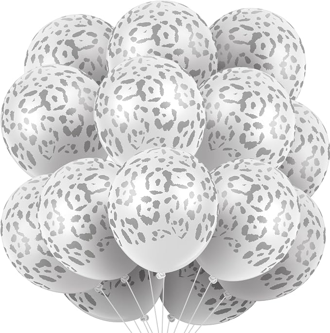 Gejoy 36 Pcs Cheetah Balloons Silver Leopard Print Balloons 12 Inch Spots Latex by Unknown