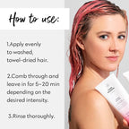 Four Reasons Color Mask - Rose Pink - (27 Colors) Toning Treatment, Color Depositing Conditioner, Tone & Enhance Color-Treated Hair - Semi Permanent Hair Dye, Vegan and Cruelty-Free, 6.76 fl oz