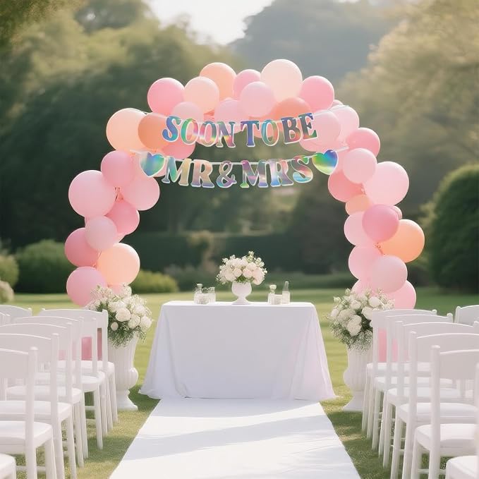 Soon To Be Mr & Mrs Banner, Bridal Shower Sign, Pre-Strung Laser Wedding Banner - Image 4