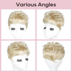 REECHO Hair Topper, Short Wiglet Hair Topper for Women with Thinning Large Coverage Synthetic Top Crown Hairpiece for Women - Golden Blonde