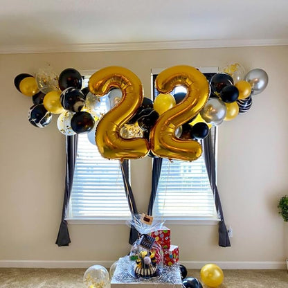 Number Balloon Gold Number 0 for 10 100 Birthday Party Decorations, 40 Inch | - Image 3