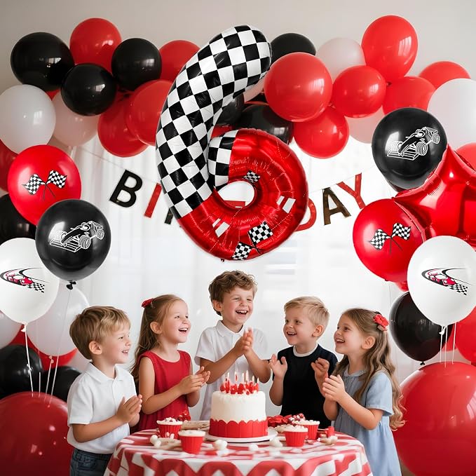 1 pack racing theme 40-inch digital foil balloon, featuring black and white - Image 6