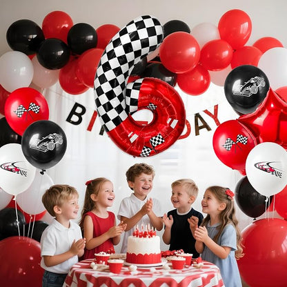 1 pack racing theme 40-inch digital foil balloon, featuring black and white - Image 6