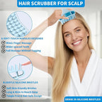 Gentle Scalp Massager,Silicone Scalp Scrubber for Any Hair Type,Soft Scalp Brush for Wet & Dry Use,Head Massage Stress Relax Easy to Hold Hair,Scalp Massager Tool(Blue)