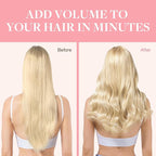 GOO GOO Clip in Hair Extensions Real Human Hair, Remy Human Hair Extensions Clip ins for Women, Natural Human Hair, 20inch 120g 7Pcs, 613R Bleach Blonde