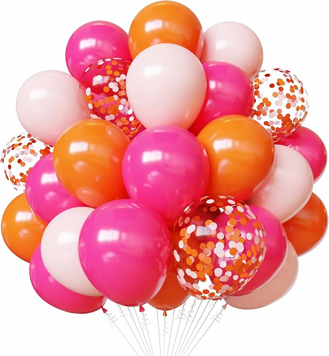 Pink and Orange Latex Balloons 50pcs 12 Inches | by PATYDECRO