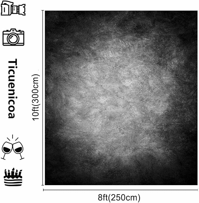 8x10ft Abstract Black Gray Portrait Photography Backdrops Photo Studio Prop - Image 4