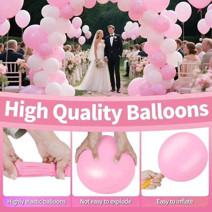 Pink Balloon Arch Kit 111Pcs 18 12 5 Inch Latex Party Balloons Garland - Image 3