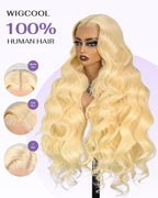 613 13x6 Lace Front Wig Human Hair 180 Density Body Wave Blonde Wig Human Hair 613 HD Lace Frontal Wigs 100% Real Human Hair No Synthetic Blend No Tangle No Shedding Triple Lifespan 3X 22 Inch