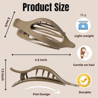 8 Pack Neutral Flat Hair Clips for Women – Large No-Slip Claw Barrettes in Cream, Blonde, Mustard Yellow & Light Brown,Shiny Finish Strong Hold for Thick & Thin Hair