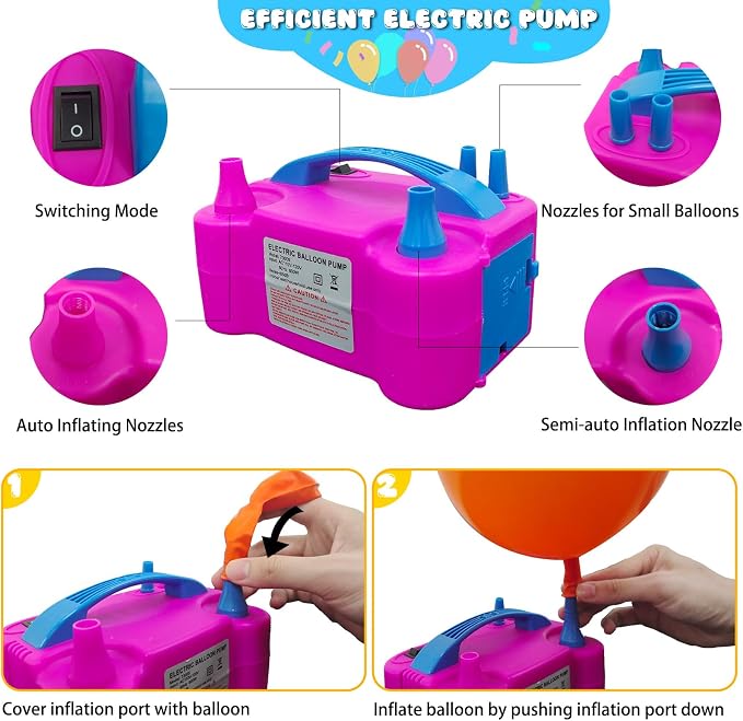 Balloon Arch Kit with Balloon Pump Electric, 8.2FT & 5FT Free Bending Balloon - Image 5