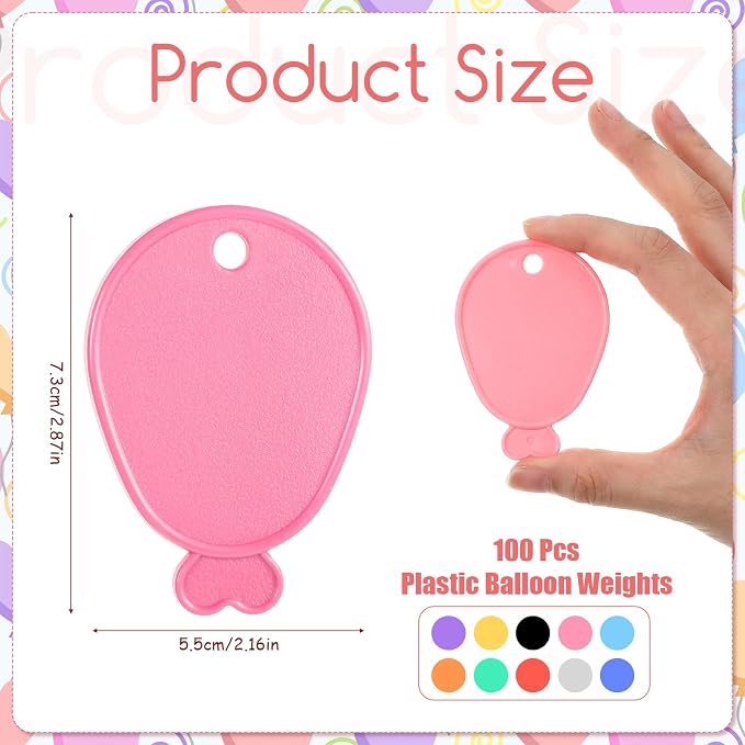 100 Pcs Balloon Weights Plastic Colorful Weights - Image 3