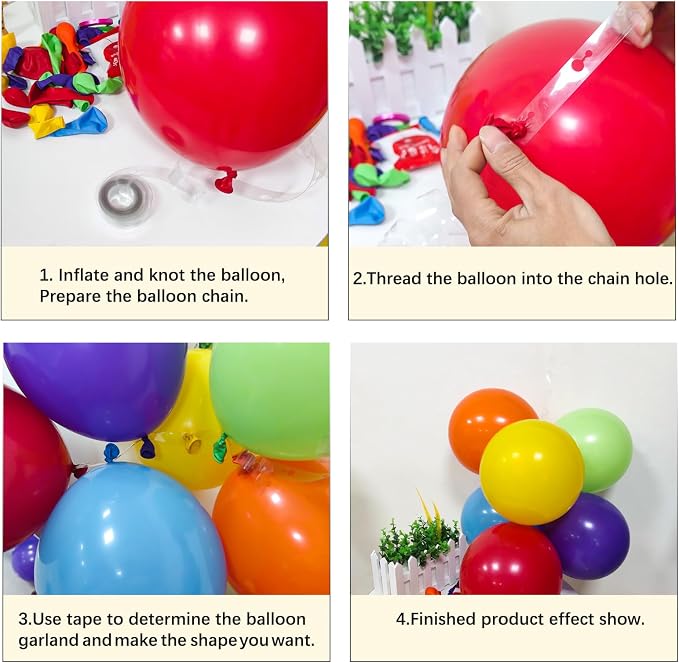 Rainbow Balloon Arch Kit 111Pcs 18 12 5 Inch Latex Colorful Party Balloons - Image 3