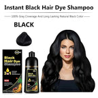 Herbal Black Hair Dye Shampoo 3 in 1 for Gray Hair, Instant Hair Color Shampoo for Women & Men, Black Hair Shampoo for 100% Grey Coverage 500ML