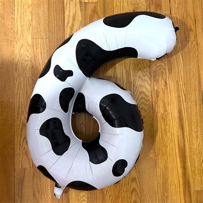 Large Number Balloons 40 Inch, Cow Print Self Inflating 3 Balloons - Image 7