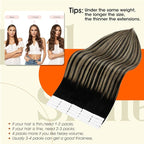 Full Shine Black Tape in Hair Extensions Human Hair 50Gram Real Hair Tape in Extensions 14Inch Glue in Human Hair 1B/27/1B Off Black Fading to Honey Blonde Seamless Hair Extensions 20Pcs Straight