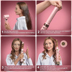 StyleVibe 8-in-1 Air Styler, Hair Dryer & Blow Dryer Brush with Travel Case - Auto Wrap Curls (L/R), Fast Drying, Thermal Round Brush for Smooth Blowouts & Frizz-Free Volume, No Heat Damage