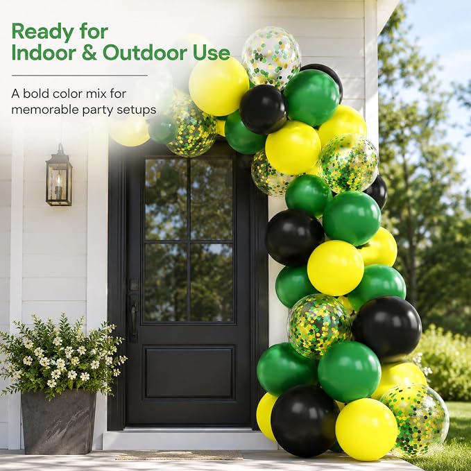 Green and Yellow 12 Inch Tractor Balloons, Football Soccer Dark Green - Image 7