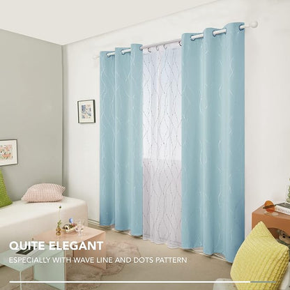 Deconovo Living Room Curtains 45 Inches Long, Thermal Insulated, Room Darkening - Image 3