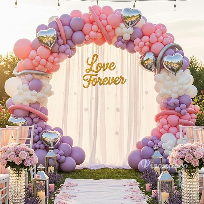 Pink and Purple Balloon Arch Kit - Image 5