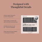 Kitsch Satin Pillowcase with Zipper for Hair & Skin, Softer Than Silk Pillow Cases Queen Size Set of 2, Wrinkle-Free, Smooth and Cooling Satin Pillow Covers, Standard Size 19"x26" - Charcoal, 2pcs