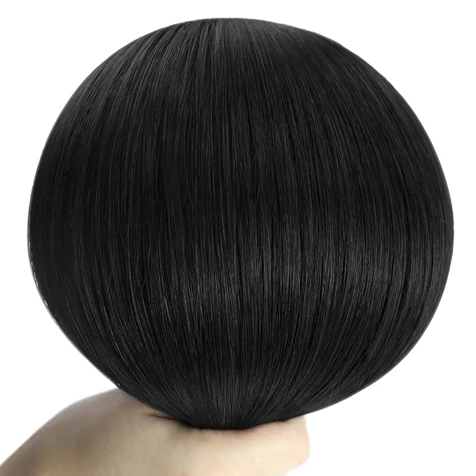 YoungSee 130G Sew in Hair Extensions Black Human Hair Weft Extensions Jet Black Real Hair Weft Extensions One Bundle for Long Hair 24 inch