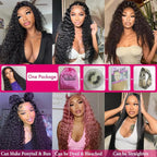 SOSATISFY Deep Wave Lace Front Wigs Human Hair 4x4 HD Transparent Lace Closure Wigs Glueless 180% Density Wigs for Black Women Pre Plucked with Baby Hair (26 inch)
