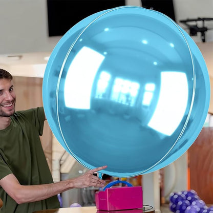 50 Inch Giant Light Blue Round Foil Balloons - Image 4