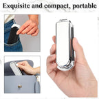 Nuenen 4 Pcs Folding Hair Brush with Mirror Portable Mini Hair Brush Small Compact Pocket Comb for Family Travel Car Gym Wig Bag Purse Gift Women (Silver)